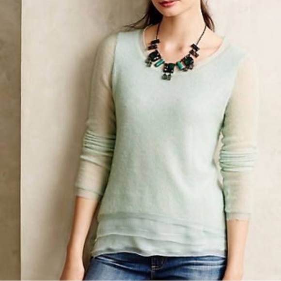Anthropologie Sweaters - Anthropologie Knitted & Knotted Green Alpaca Sweater